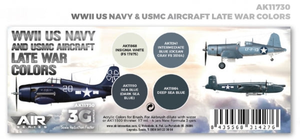 AK-Interactive: 3rd Gen Acrylics - AIR Series WWII US Navy & USMC Aircraft Late War Colors