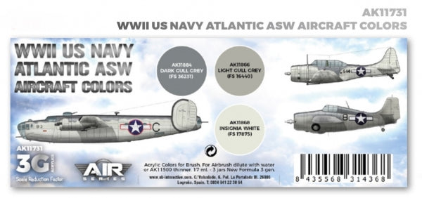 AK-Interactive: 3rd Gen Acrylics - AIR Series WWII US Navy ASW Aircraft Colors