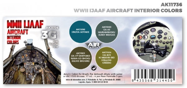 AK-Interactive: 3rd Gen Acrylics - AIR Series WWII IJAAF Aircraft Interior Colors