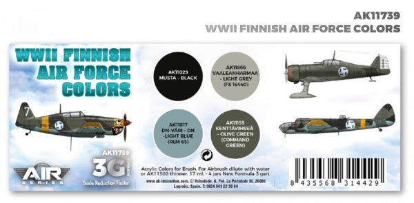 AK-Interactive: 3rd Gen Acrylics - AIR Series WWII Finnish Air Force Colors