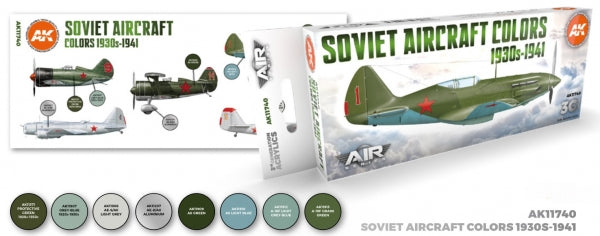 AK-Interactive: 3rd Gen Acrylics - AIR Series Soviet Aircraft Colors 1930s-1941