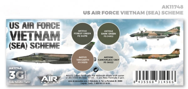 AK-Interactive: 3rd Gen Acrylics - AIR Series US Air Force South East Asia (SEA) Scheme