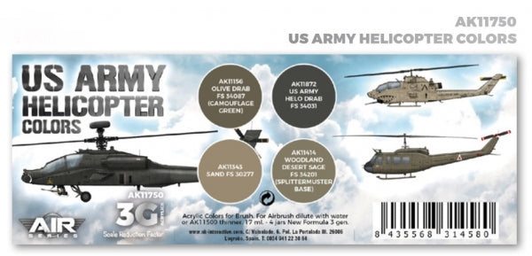 AK-Interactive: 3rd Gen Acrylics - AIR Series US Army Helicopter Colors