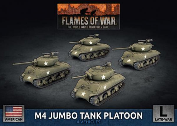Flames Of War (WWII): (USA) M4 Jumbo Platoon (x4 Plastic)