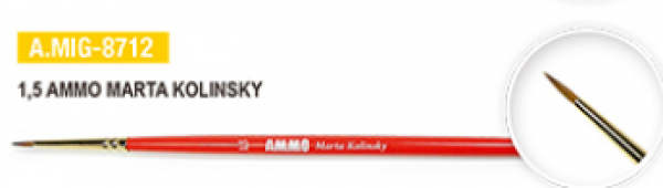 AMMO: Brushes - AMMO Marta Kolinsky Brush #1.5