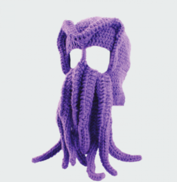 Cthulhu Knitted Ski Mask – After Dark Purple