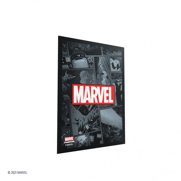 Gamegenic: Marvel Champions Art Standard Size Sleeves - Marvel Logo Black (50)