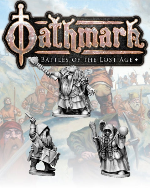 28mm Fantasy: (Oathmark) Dwarf King, Wizard & Musician II (3)