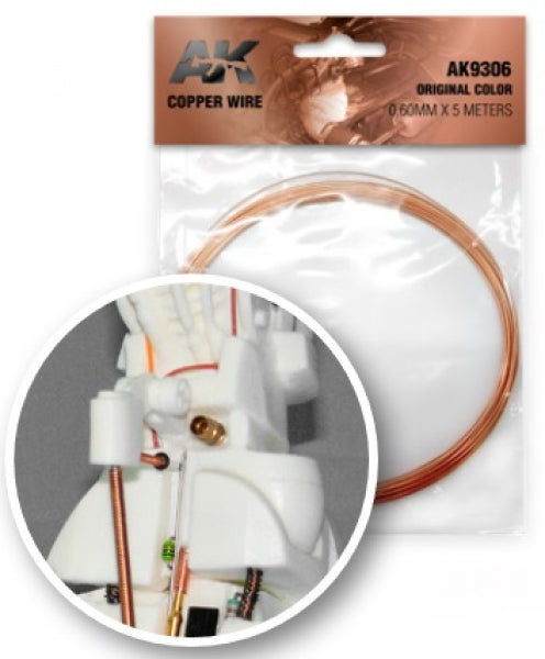 AK-Interactive: Copper Wire 0.60mm x 5 meters - Copper Color