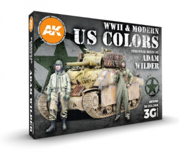 AK-Interactive: 3rd Gen Acrylics - WWII & Modern US Colors by Adam Wilder