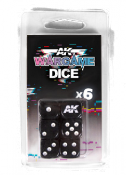 AK-Interactive: Wargame Dice Set - Black (6)