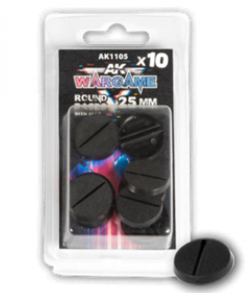 AK-Interactive: Plastic Wargame Bases - Round Base With Lip 25mm (10)