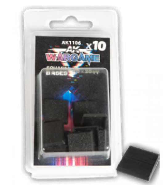 AK-Interactive: Plastic Wargame Bases - Square Base 20x20mm (10)