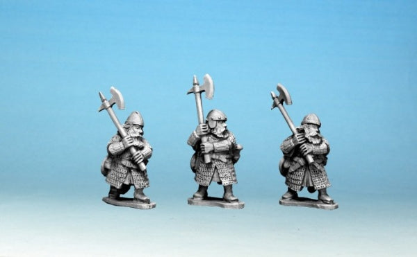 28mm Fantasy: Dwarf Warriors with 2 Handed Weapons (3)