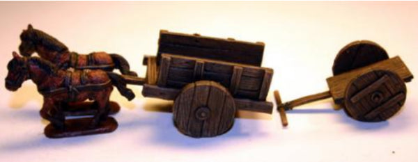 SAGA: Scenics - Hand-Cart and Cart with 2 Ponies