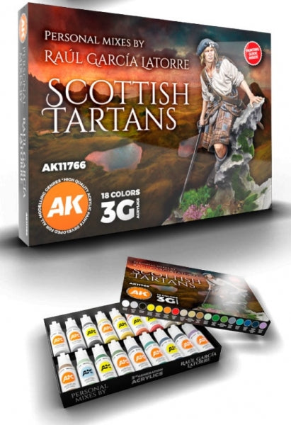 AK-Interactive: 3rd Gen Acrylics Raul Garcia Latorre Signature Set - Scottish Tartans Paint Set