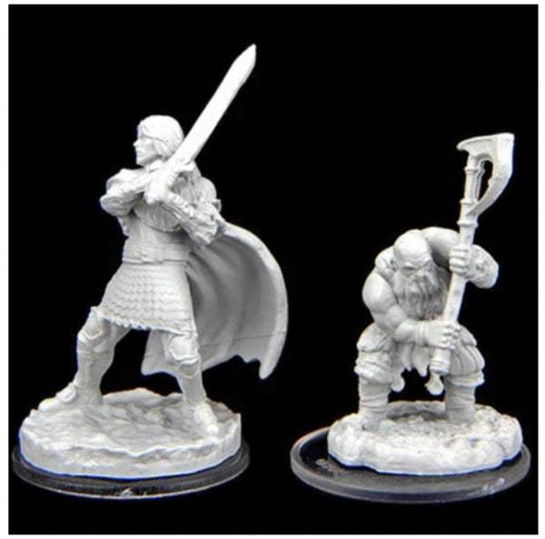 Critical Role Unpainted Miniatures: W2 Westruun Militia Swordsman & Kraghammer Axeman