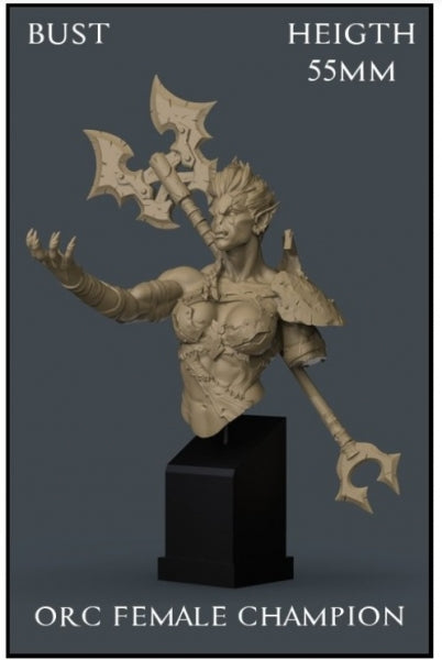 Yedharo Model Kit: Orc Female Champion Bust