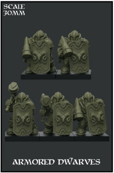 Yedharo Model Kit: Armored Dwarves (30mm Scale)