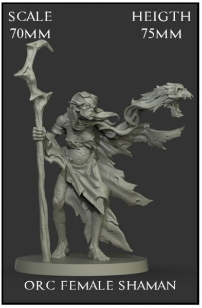 Yedharo Model Kit: Orc Female Shaman (70mm Scale)