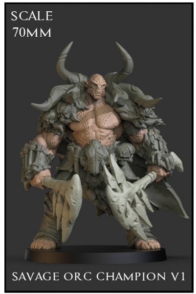 Yedharo Model Kit: Savage Orc Champion v1 (70mm Scale)