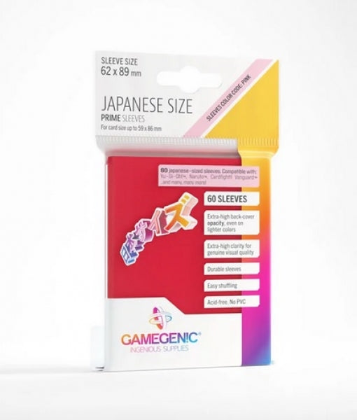 Gamegenic: Japanese Size Prime Sleeves - Red (60)