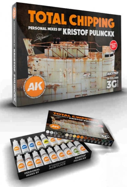 AK-Interactive: 3rd Gen Acrylics Kristof Pulinckx Signature Set - Total Chipping Paint Set