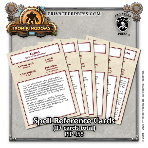 Iron Kingdoms RPG: Spell Reference Card Deck (5E) [LIMITED]