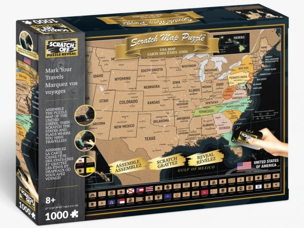 4D Puzzle: Scratch OFF Travel - USA Map (1000 piece puzzle)
