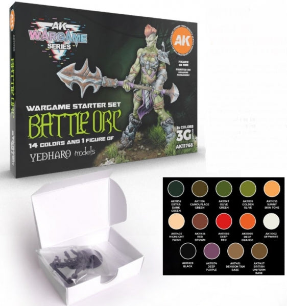 AK-Interactive: 3rd Gen Acrylics Wargame Starter Set - Battle Orc