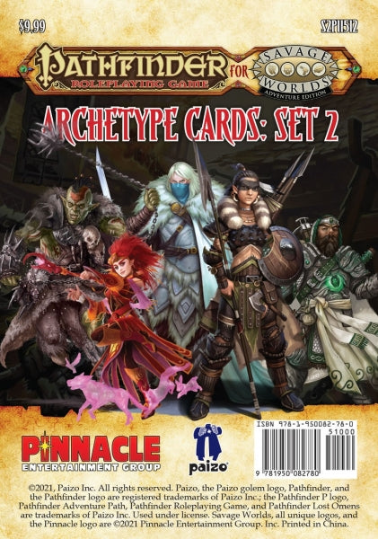 Savage Worlds RPG: Pathfinder for Savage Worlds Archetype Cards Set 2