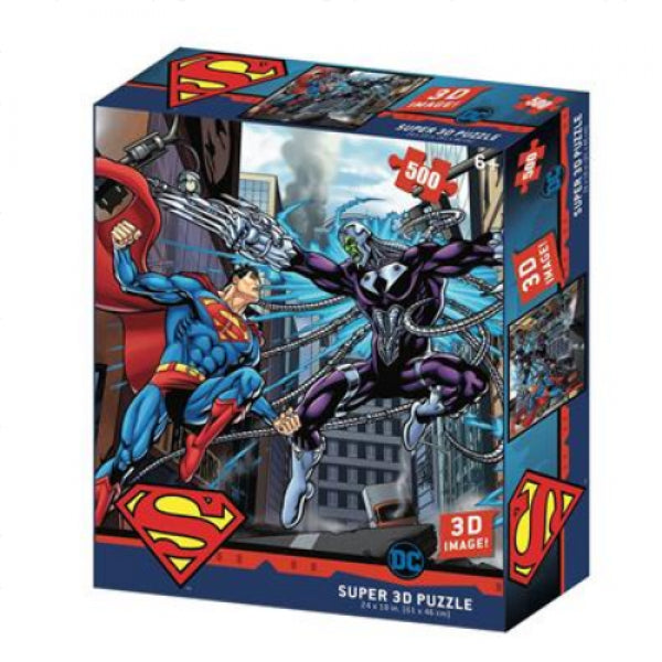 4D Puzzle: Lenticular 3D Puzzle - DC Superman vs Brainiac