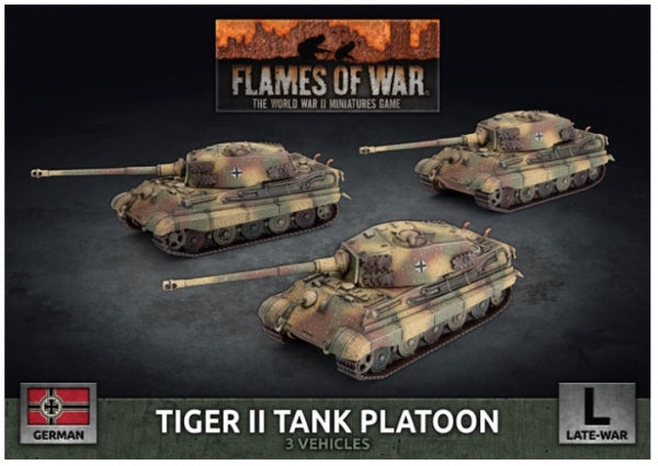 Flames Of War (WWII): (German) Tiger II (8.8cm) Tank Platoon (3x Plastic)