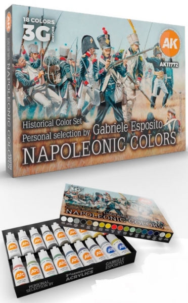 AK-Interactive: 3rd Gen Acrylics - Historical Napoleonic Colors Set by Gabriele Esposito