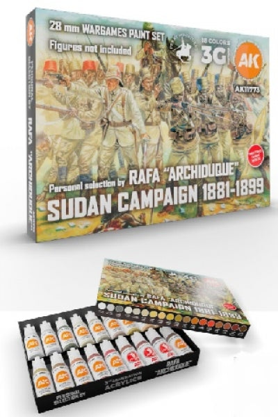 AK-Interactive: 3rd Gen Acrylics - Sudan Campaign 1881-1899 Paint Set By Rafa ''Archiduque''