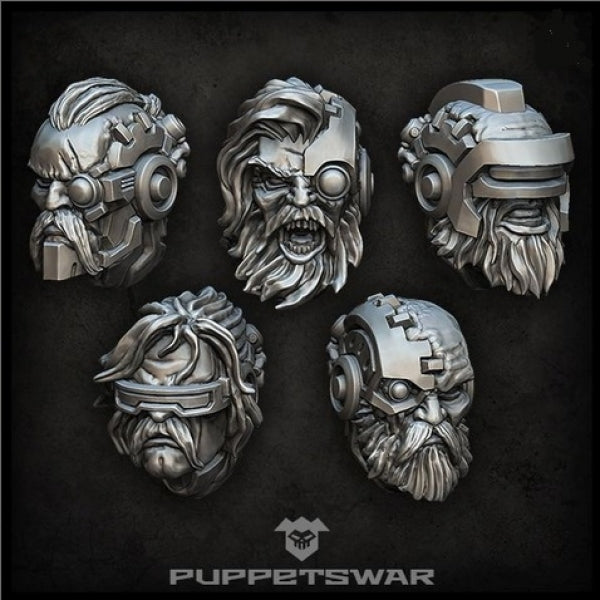 Puppetswar: (Accessory) Techno Viking Heads (5)