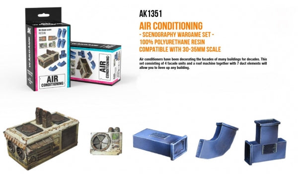 AK-Interactive: Scenography - Air Conditioning (Poly-resin, 30-35mm scale)