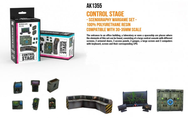 AK-Interactive: Scenography - Control Stage (Poly-resin, 30-35mm scale)