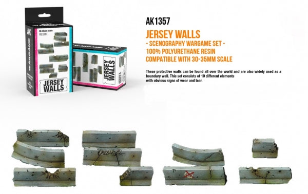 AK-Interactive: Scenography - Jersey Walls (Poly-resin, 30-35mm scale)