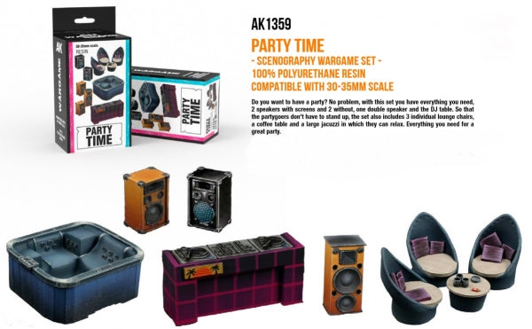 AK-Interactive: Scenography - Party Time (Poly-resin, 30-35mm scale)