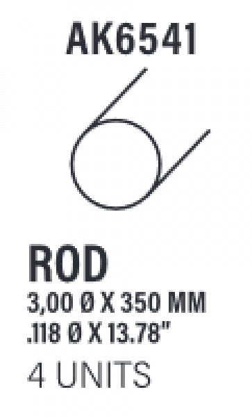 AK-Interactive: (Accessory) Styrene Rod 3.00 diameter x 350mm (4)