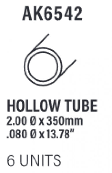 AK-Interactive: (Accessory) Styrene Hollow tube 2.00dx350mm (W.T. 0,7mm) (6)