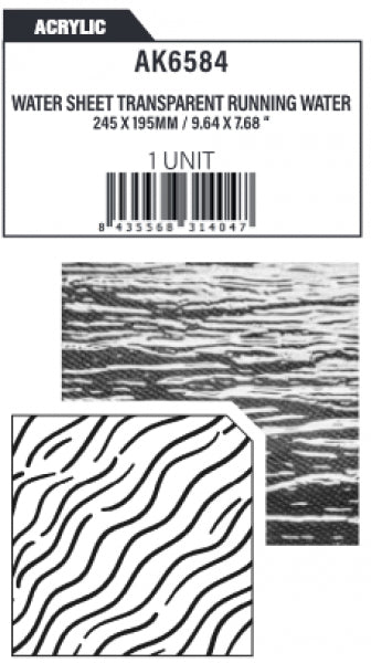 AK-Interactive: (Accessory) Acrylic Water Sheet Transparent Running Water 245 x 195mm (1)