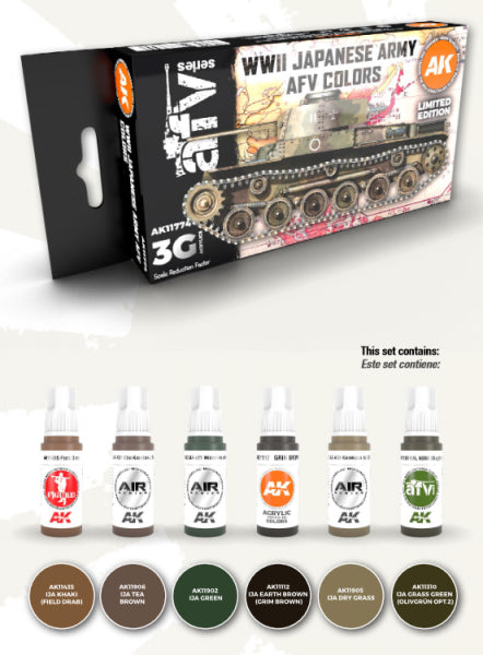 AK-Interactive: 3rd Gen Acrylics - WWII Japanese Army AFV Colors