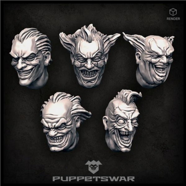 Puppetswar: (Accessory) Mad Clowns Heads (5)