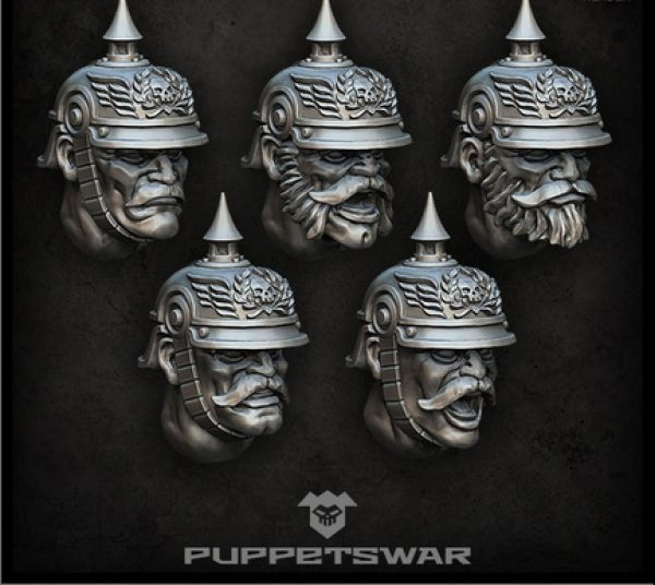 Puppetswar: (Accessory) Prussian Troopers Heads (5)
