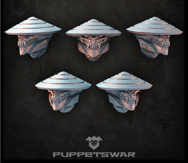 Puppetswar: (Accessory) Dragon Ashigaru Helmets (5)