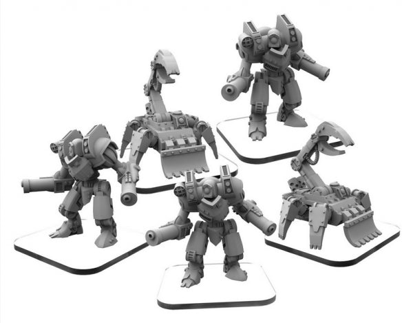 Monsterpocalypse: Scrap Mech and Crusher Units – Green Fury Units (Resin)
