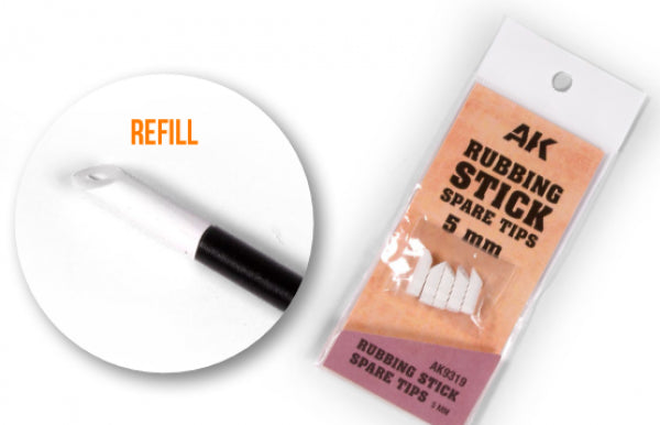 AK-Interactive: Rubbing Stick Spare Tips 5mm Refill