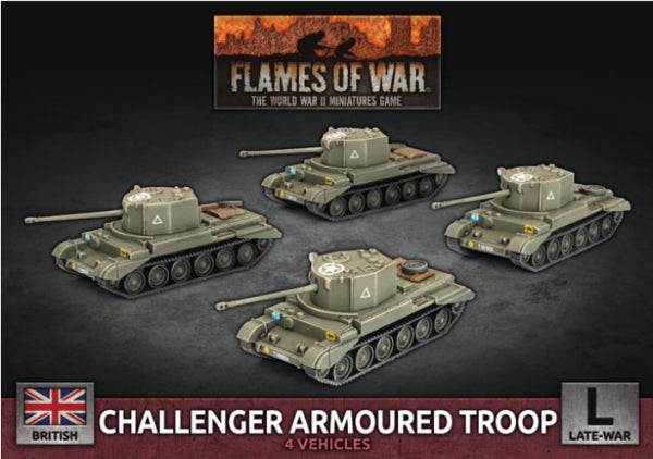 Flames Of War (WWII): (British) Challenger Armoured Troop (x4 plastic)